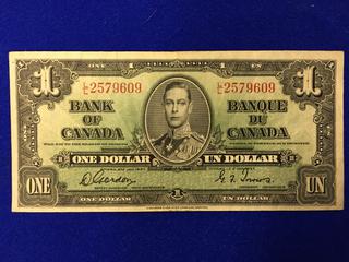 Bank Of Canada One Dollar Bank Note. S/N LL2579609.