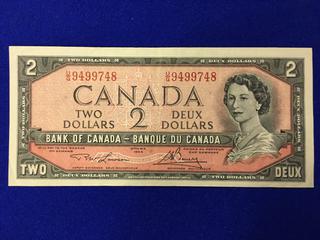 Bank Of Canada Two Dollar Bank Note. S/N UG9499748.