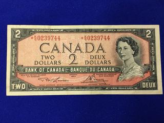 Bank Of Canada Two Dollar Bank Note. S/N KG0239744.