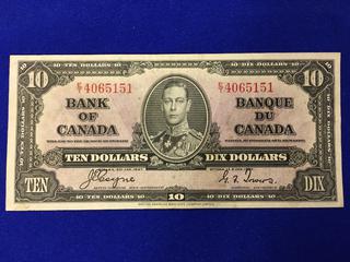 Bank Of Canada Ten Dollar Bank Note. S/N ET4065151.