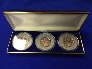 (3) Canada Olympic Coins In Case.