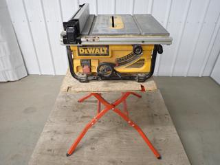 DeWalt Model DW745 10in Table Saw c/w Stand, Type 1, 15A, 120 VAC-60Hz. (WH)