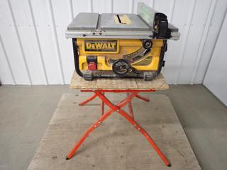 DeWalt Model DWE7480 10in Table Saw c/w Stand, Type 1, 15A, 120 VAC-60Hz. (WH)