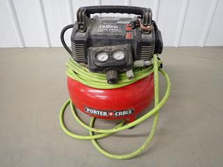 Porter Cable Model C2002 Type 8 6-Gallon Air Compressor c/w Hose, 150 PSI, 120V/60Hz, 10A, Single Phase. (1-B-2)