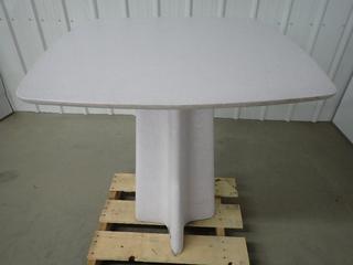 Outdoor White Speckle Bar Table, Approximately 31.5 in. x 31.5 in. x 36 in. *Minor Crack. (WH)