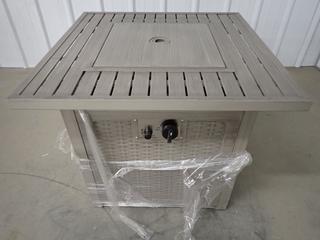 Bergamo Outdoor Propane Slate Top Fire Table. (WH)