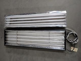 (2) T5 4 Lamp High Output Fluorescent Grow Lights, 4 ft. (9-T-3)