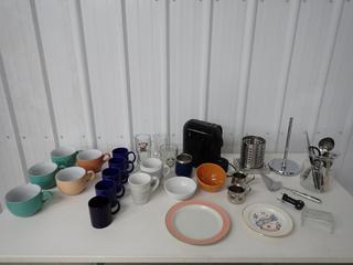 Assorted Coffee Mugs, Nespresso Coffee Maker, Utensils, etc. (4-A-4)