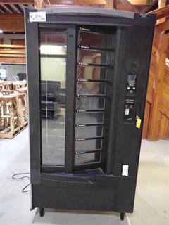 Shoppertron 43ID Black Automatic Cold Food Vending Machine w/ Key, S/N 43146337, 11V-60Hz, 12 AMP, Single Phase, Key In Office. (AUD)