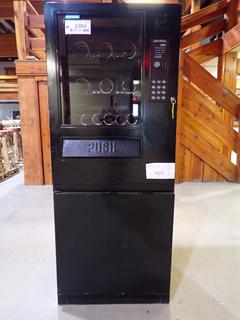 Snackshop CS12 Automatic Snack Vending Machine. S/N CS-0111049. 115V-60Hz, 3 AMP, Key For Top, Key In Office. (AUD)