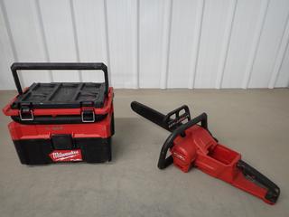 Milwaukee Fuel Packout Wet/Dry Vac, Incomplete & Milwaukee Fuel-2727-20 16 in. Chainsaw w/ Chain Guard, No Battery. (1-D-2)