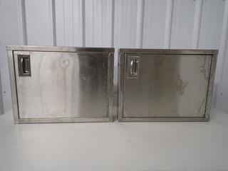 (2) Stainless Steel Enclosure Cabinets, Approximately 22 in. x 5 in. x 17 in. Each. (8-T-2)