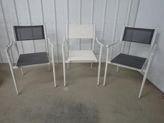 (3) New York Whitearm Dining Chairs. (WH)