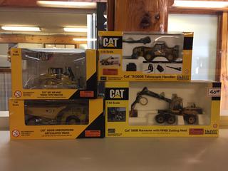 (4) CAT 1:50 Scale Diecast Models. (In Boxes). (28-B-1)