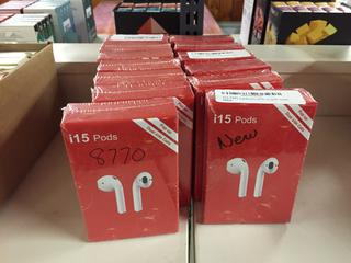 Quantity of i15 Wireless Headphones (Factory Sealed).