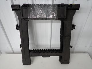 (2) Stanley Plastic Folding Sawhorses. (2-T-4)