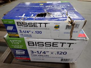 (2) Boxes of Bissett 3 1/4 in x -120 Framing Coil Nails. (3-H-4)