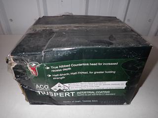 Box of Ruspert 10 in x 4 in Nibbed Self-Countersink Head Green Desk Screws. (3-F-3)