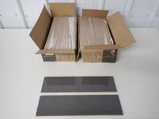 (2) Boxes of Approximately 25 Pieces of Authentik Subway Feng Shui 4 in x 15.75 in Dark Grey Glossy Tile - 0TJP24. (8-A-2)