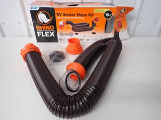 Rhino Flex 15 ft. RV Sewer Hose Kit w/ Pre-Attached Swivel Fittings. (9-B-1)