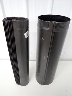 Quantity of 4 in x 24 in BM Stove Pipe, 24 Ga, BM 109 (1) 8 in x 24 in BM Pipe BM0113. (8-B-2)