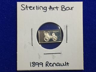 .925 Sterling Silver Art Bar - "1899 Renault".