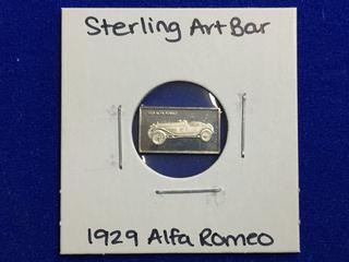 .925 Sterling Silver Art Bar - "1929 Alfa Romeo"