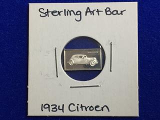 .925 Sterling Silver Art Bar - "1934 Citroen".