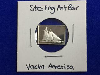 .925 Sterling Silver Art Bar - "Yacht America".