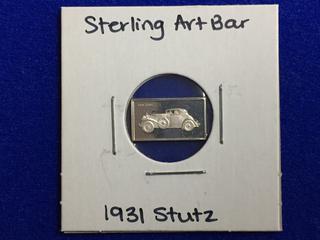 .925 Sterling Silver Art Bar - "1931 Stutz".