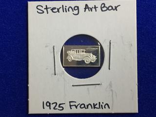 .925 Sterling Silver Art Bar - "1925 Franklin".