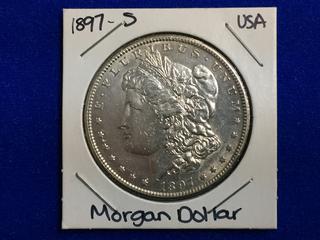 1897 United States Morgan Dollar Coin.