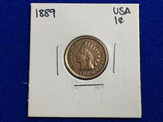 1889 United States One Cent Coin.