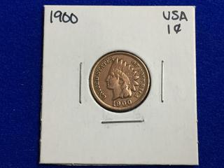 1900 United States One Cent Coin.