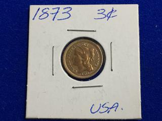 1873 United States Three Cent Coin.