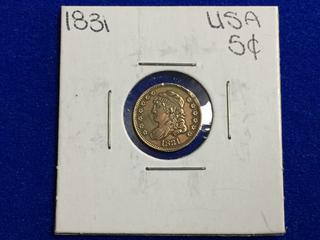 1831 United States Five Cent Coin.