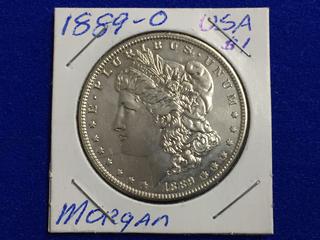 1889 United States Morgan Dollar Coin.