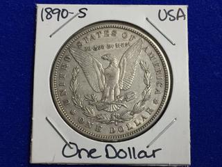 1890 United States One Dollar Coin.