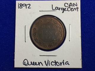 1892 Canada Large One Cent Coin.