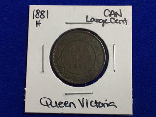 1881 Canada Large One Cent Coin.