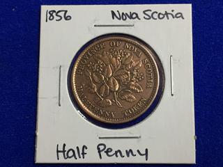 1856 Canada Nova Scotia Half Penny Token.