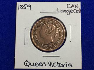 1859 Canada Large One Cent Coin.