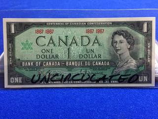 Bank Of Canada Uncirculated One Dollar Bank Note.