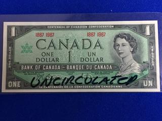 Bank Of Canada Uncirculated One Dollar Bank Note.