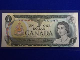 Bank Of Canada One Dollar Bank Note, S/N AA2108832.