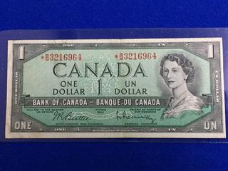 Bank Of Canada One Dollar Bank Note, S/N BM3216964.