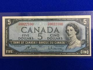 Bank Of Canada Five Dollar Bank Note, S/N TX0022100.