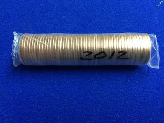 Roll of 2012 Canadian One Cent Coins.