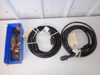 (2) 1/4in x 25ft Pressure Washer Hoses & Assorted Pressure Washer Nozzles. (2-P-3)