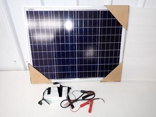 Newpowa Model NPA50-12 50W Solar Panel and Controller, Unused. (1-F-1)